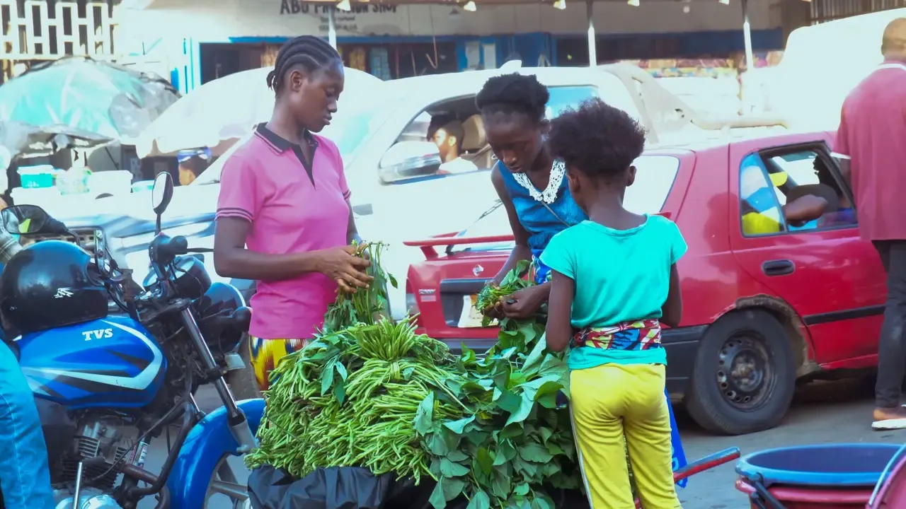 Traders at a roadside market in Kenya